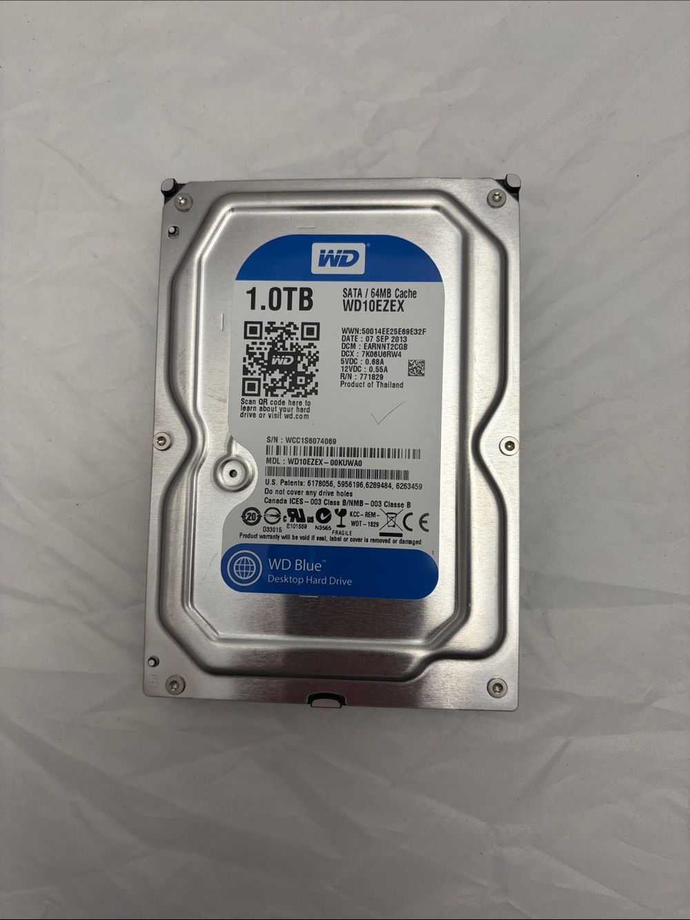 WD Blue 1.0TB SATA Desktop Internal Hard Drive - Silver/Blue